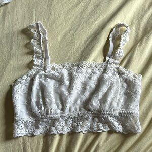 a cute white lace crop top